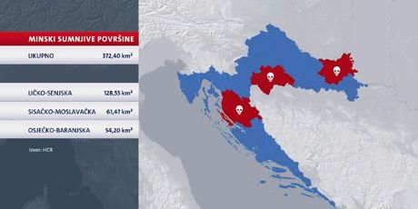 Sumnjiva područja po pitanju mina (Foto: Dnevnik.hr)