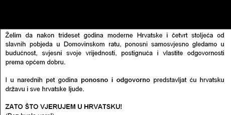 Upute u govoru Predsjednice (Foto: Dnevnik.hr)