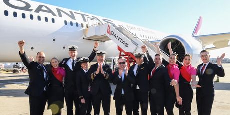 Posada Qantasova aviona koji je ostvario najduži komercijalni let (Foto: AFP)