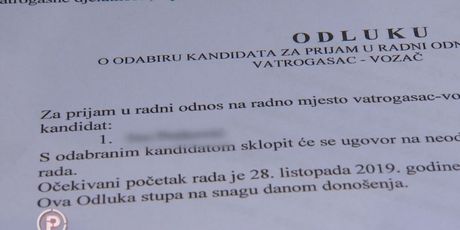 Odluka o odabiru kandidata (Foto: Dnevnik.hr)