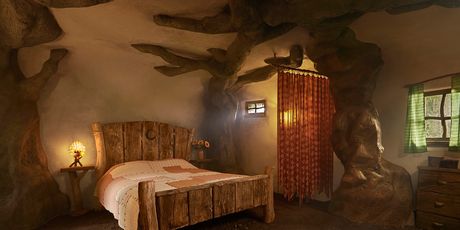 Kuća je napravljena po uzoru na Shrekov dom iz animiranog filma kuće DreamWorks