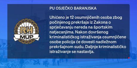 Izjava PU Osječko-baranjske županije