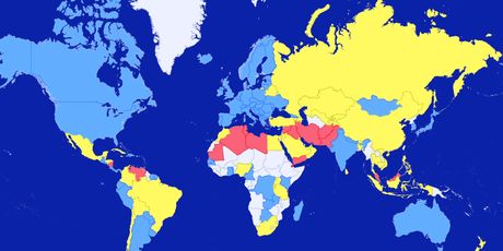 Karta svjetskih pozicija po pitanju rata između Izraela i Hamasa