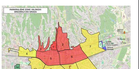 Parkirališne zone i blokovi - centar Zagreba