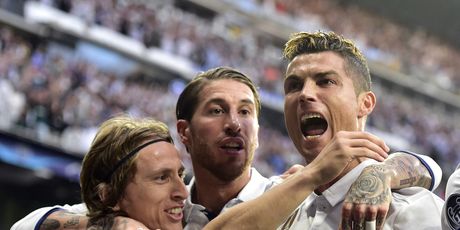 Luka Modrić, Sergio Ramos i Cristiano Ronaldo (Foto: AFP)