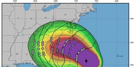 Putanja uragana Florence (Foto: Državni meteorološki zavod SAD-a)
