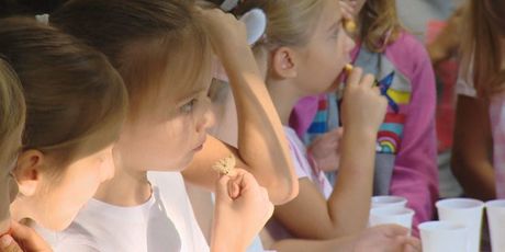 Učenici prvog razreda tijekom pokretanja kampanje Danas jedemo ribu (Foto: Dnevnik.hr) - 1