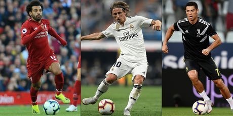 Mohamed Salah, Luka Modrić i Cristiano Ronaldo (Foto: AFP)