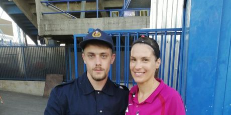 Vatrogasac koji je slavio s Modrima gol (Foto: Čitatelj GOL.hr-a)