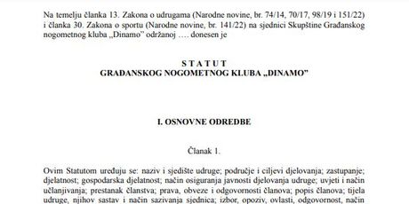 Prijedlog Statuta kluba - 1