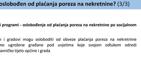 Tko je oslobođen poreza na nekretnine - 2