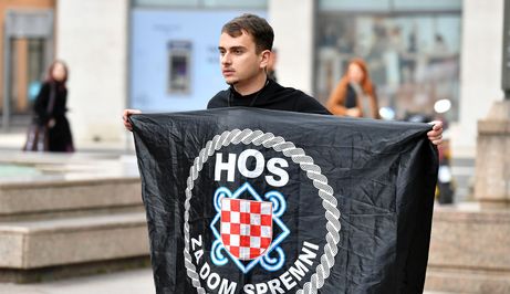 Ronaldo Barišić na prosvjedu