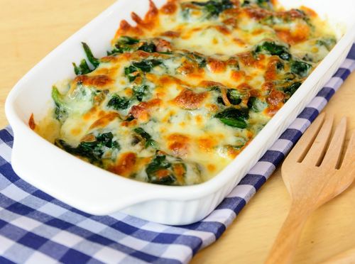 Zapečeni špinat s tikvicama