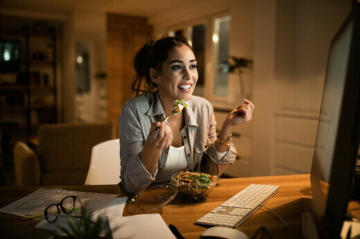 Žena jede, ilustracija