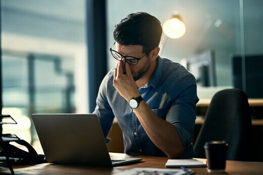 Umorni muškarac, ilustracija