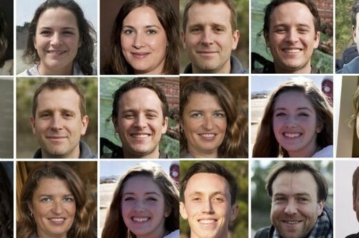 Kolaž stvarnih lica i onih generiranih umjetnom inteligencijom