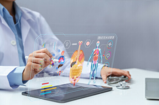 Liječnik pregledava snimku pluća, ilustracija