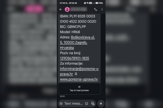 Lažni SMS iz Porezne uprave