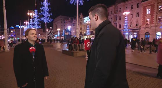 Domagoj Mikić, novinar Nove TV, i Luka Oman