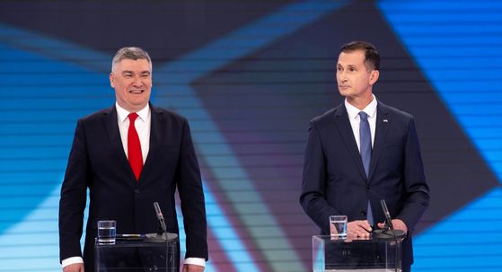 Zoran Milanović i Dragan Primorac tijekom sučeljavanja uoči prvog kruga predsjedničkih izbora