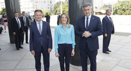 Gordan Jandroković, Roberta Metsola, Andrej Plenković