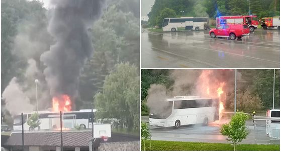 Požar autobusa u Krapini