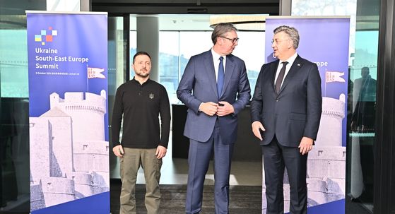 Volodimir Zelenski, Aleksandar Vučić i Andrej Plenković - 4
