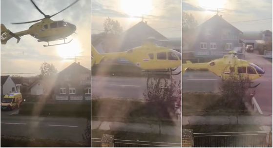 Helikopter sletio nasred ceste