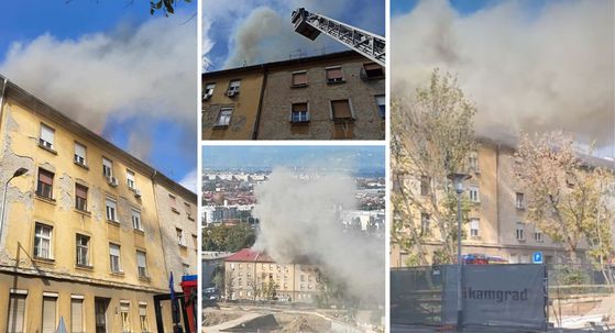 Požar u zgradi na Črnomercu
