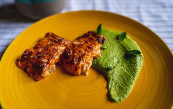 Filet bakalara s kremicom od graška i mente