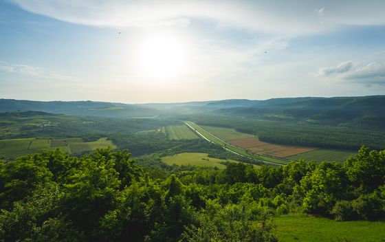 Pogled na dolinu rijeke Mirne, Motovun