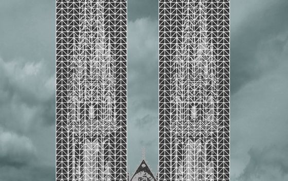 Nova skela na zagrebačkoj katedrali - kolaž