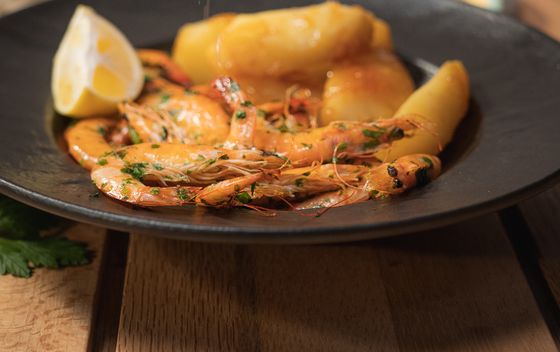 Kozice s karameliziranim krumpirom