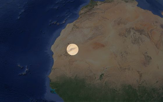 Lokacija Oka Sahare u Africi (Screenshot: Google Maps)