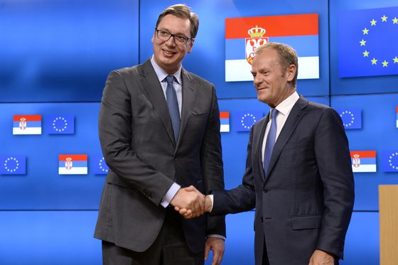 Aleksandar Vučić i Donald Tusk (Foto: AFP)