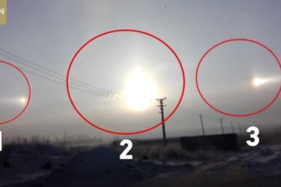 Trostruko Sunce na nebu (Foto: Screenhot Twitter/CGTN)