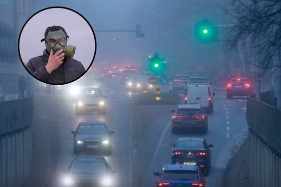 Smog u Zagrebu i Davor Bernardić s gas-maskom