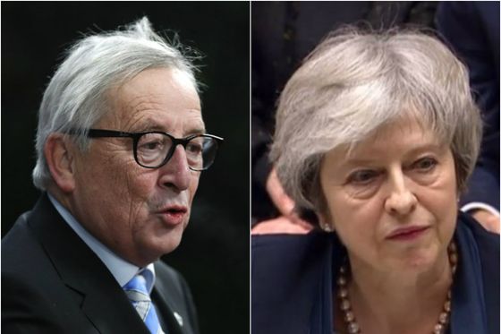 Jean-Claude Juncker, Theresa May (Foto: AFP)