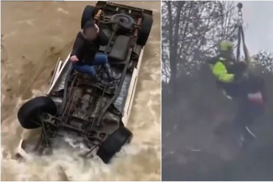 Spašavanje žene iz nabujalog potoka
