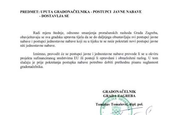 Zaustavljena javna nabava