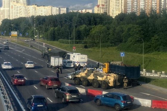 Blokirana cesta na ulazu u Moskvu