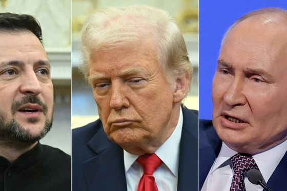 Volodimir Zelenski, Donald Trump i Vladimir Putin