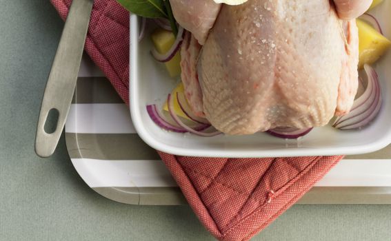 Prije pečenja piletinu namažite maslacem ili maslinovim uljem te začinima