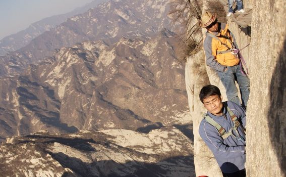 Plank Walk in the Clouds, Huashan, Kina - 9