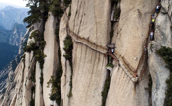 Plank Walk in the Clouds, Huashan, Kina - 10