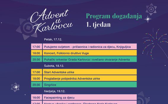 Advent u Karlovcu program za prvi tjedan