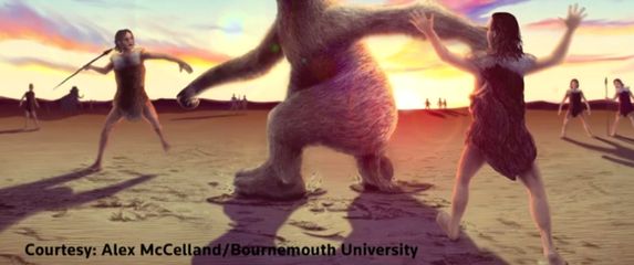 Pronađeni fosilni ostaci jedinstveni na svijetu: Otisci stopala prikazuju borbu ljudi s gigantskim ljenjivcima (Screenshot: Alex Mccelland/Bournemouth University)