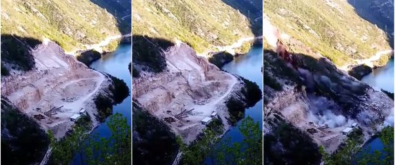 Objavljena je snimka miniranja kamenoloma zbog kojeg je došlo do odrona