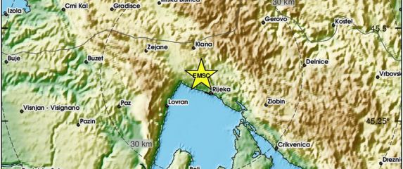 Potres u blizini Rijeke