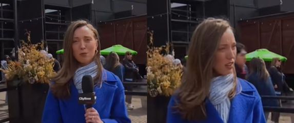 Novinarka Michelle Mackey pri javljanju uživo i reakcija na neumjesan komentar